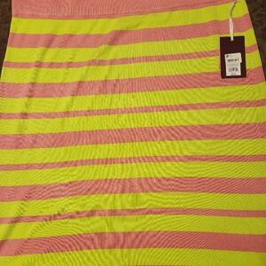 Victor Glemaud Pink and Green Striped Sweater Midi Skirt in 4X